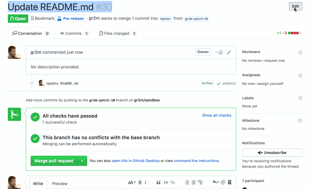 Example of Work In Progress Bot in action